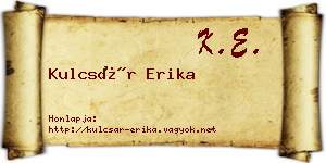 Kulcsár Erika névjegykártya