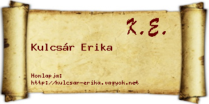 Kulcsár Erika névjegykártya